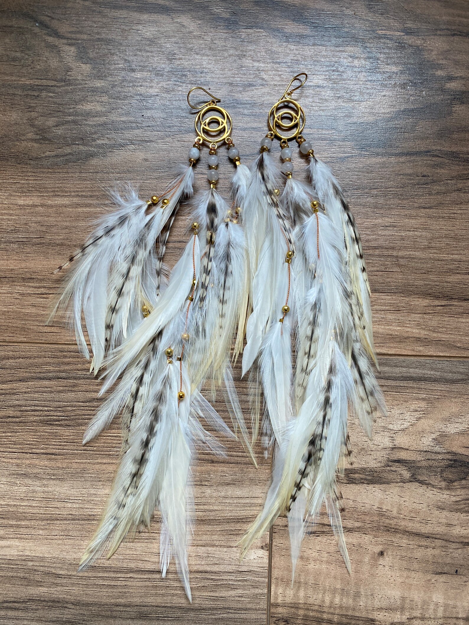 Feather Earrings (White) | Life Collective
